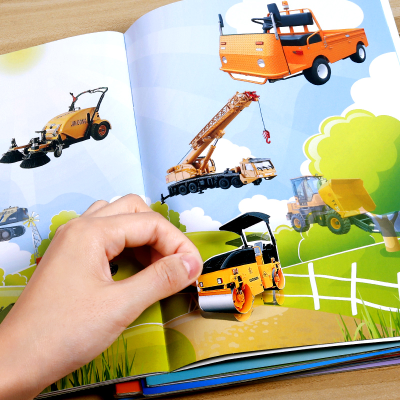 儿童汽车贴纸书男孩挖掘机贴贴画2-3-5-6岁宝宝益智贴恐龙派对-图0