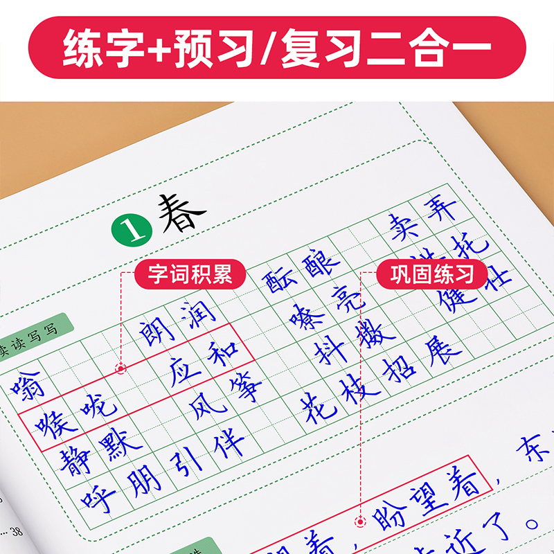 七八九年级初中生专用练字帖初一上册下册同步语文字帖人教版小升初衡水体每日一练钢笔硬笔书法练字本中学生初二中文练习贴正楷78 - 图2