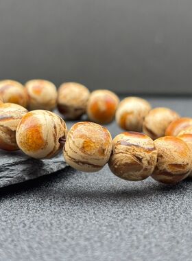 缅甸根珀，天然虎皮纹，质感满满