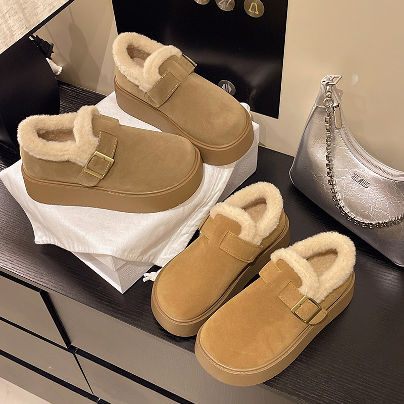 厚底加绒豆豆勃肯鞋女2025新款秋冬季外穿毛毛鞋子保暖棉鞋雪地靴,淘宝优惠券,粉丝福利购,淘宝优惠卷