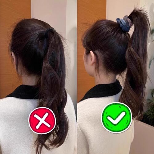 编织蝴蝶结发绳头绳发圈皮筋丸子头发饰高马尾头饰女扎头不塌黑色 - 图2