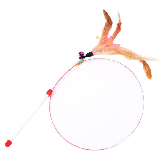 Feather with bells to tease cat stick