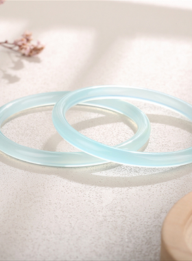 【亿百补贴】天然玉髓手镯薄荷蓝