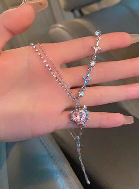 甜美爱心蝴蝶结珍珠项链韩系小清