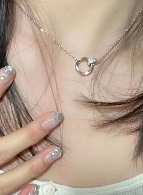 轻奢小众复古情侣款999足银平安扣编织黑绳项链个性潮礼物