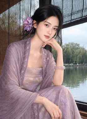 高级紫色旗袍披肩外搭女2026夏季