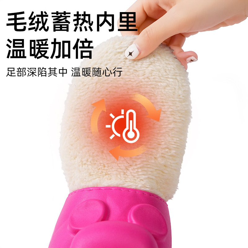 防水棉拖鞋EVA女秋冬季新款室内家居厚底加绒保暖包跟情侣棉鞋男