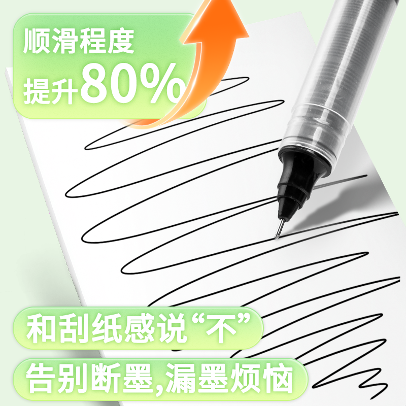 直液式走珠笔直液笔0.5mm中性笔速干水性笔全针管考试专用黑色碳素笔黑笔红笔蓝笔签字笔水笔顺滑大容量不同