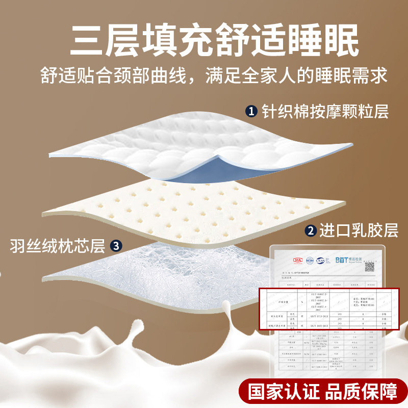 泰国乳胶枕头一对家用天然橡胶枕芯记忆单人护颈椎枕助双人低睡眠,淘宝优惠券,粉丝福利购,淘宝优惠卷