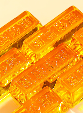 黄水晶金条金砖摆件家居装饰招财聚财水晶元宝开业乔迁礼品聚宝盆