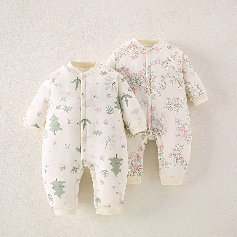 婴儿衣服秋冬季夹棉连体衣婴幼儿宝宝冬装男宝保暖外出服加厚棉衣,淘宝优惠券,粉丝福利购,淘宝优惠卷