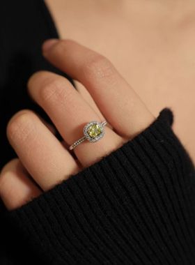 法式复古轻奢优雅镶嵌锆石戒指女小众高级闪耀微镶指环可调节婚礼