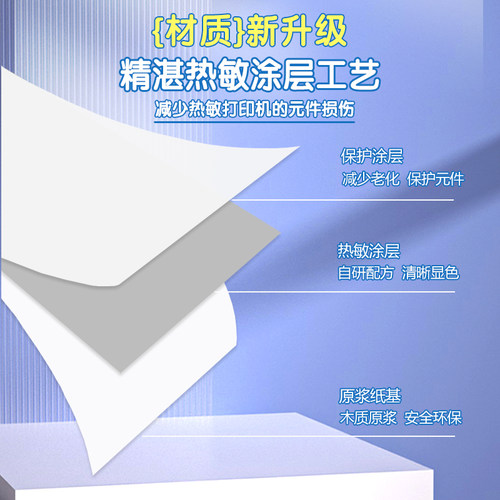 无卷芯热敏打印纸57x50收银纸小票据纸80x80点菜宝机80x60x50美团外卖单超市餐厅后厨打印卷纸喵喵小票纸58mm - 图1