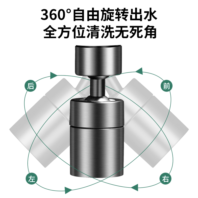 枪灰色全铜拖把池水龙头加长家用阳台洗衣池迷你入墙龙头双出冲洗 - 图1