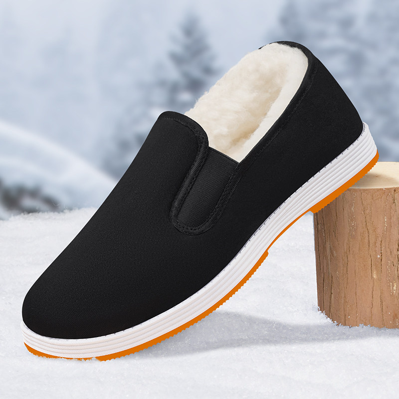 加绒一脚蹬防滑老头棉鞋2026冬季新款爸爸牛筋底保暖老北京布鞋男,淘宝优惠券,粉丝福利购,淘宝优惠卷
