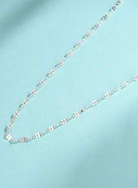 银饰品源头工厂女士足银99锁骨链