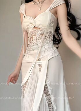 海岛风珍珠腰链复古海边度假流苏腰带辣妹配裙子腰饰身体链新品女