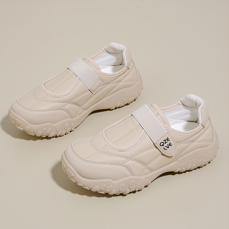 软底防滑工作鞋不累脚秋季女款黑色运动鞋一脚蹬防水厨房上班黑鞋 - 图1