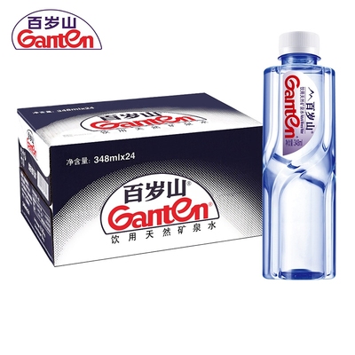 Ganten/百岁山天然矿泉水348ml*6/12小瓶便携装整箱偏硅酸饮用水