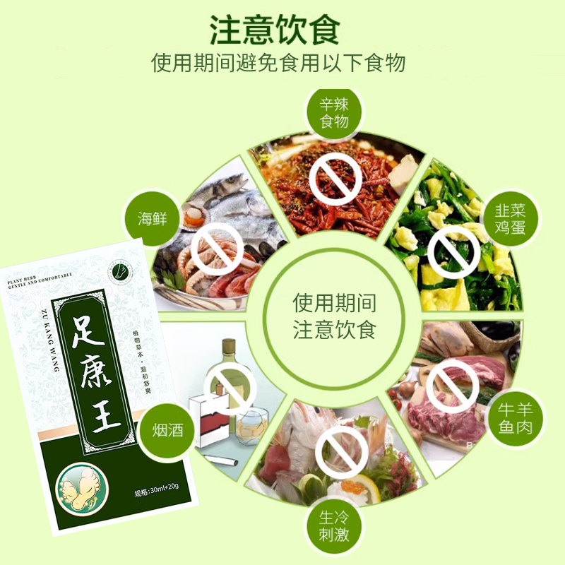 足康王足爽抑菌喷剂脚气软膏乳套装盒草本萃取气脚店官方正品舰旗-图2