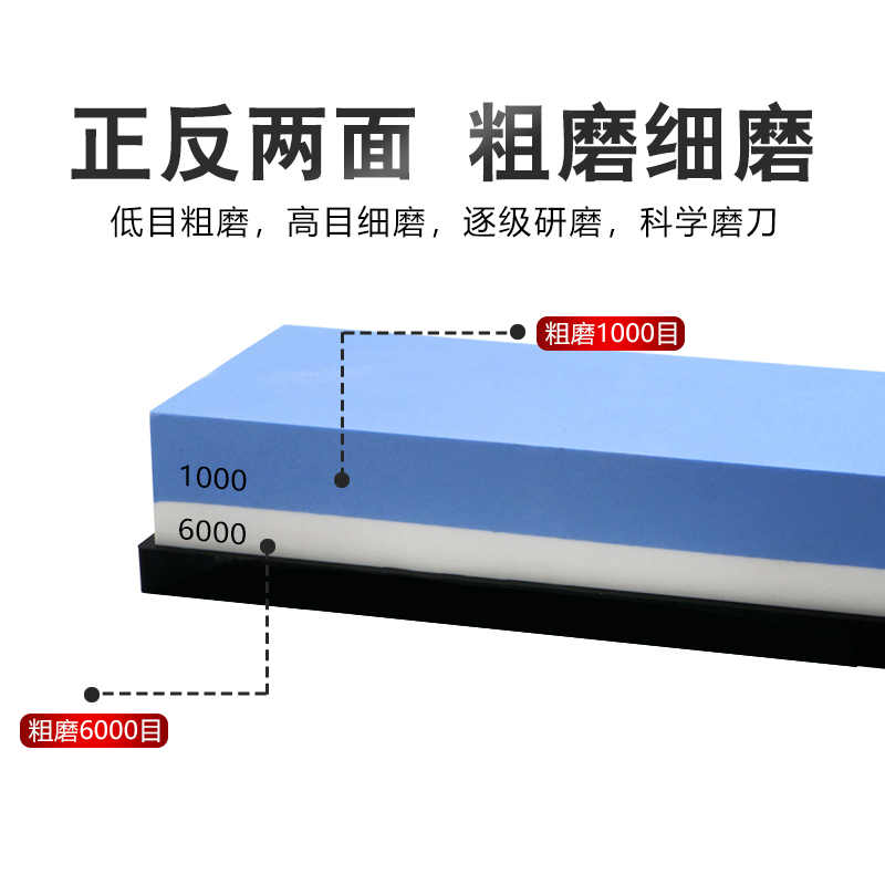 磨刀石家用菜刀 双面油石细磨磨刀器 厨房白刚玉精磨天然木工油石 - 图2