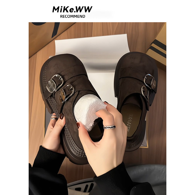 复古英伦风松糕厚底大头小皮鞋女2025春秋新款百搭棕色jk增高单鞋,淘宝优惠券,粉丝福利购,淘宝优惠卷