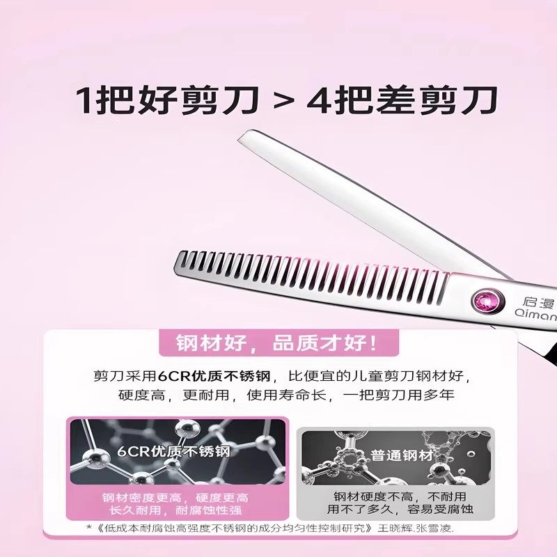 儿童理发剪刀宝宝婴儿专用美发剪家用自己剪刘海打薄套装专业围布,淘宝优惠券,粉丝福利购,淘宝优惠卷