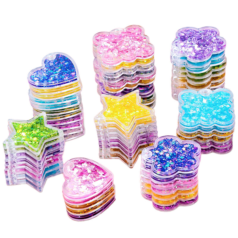 2024新款六一儿童节礼物女孩61男生网红爆款带灯流沙咕卡砖咕卡套装女孩儿童玩具奶油胶diy材料包麻将卡砖