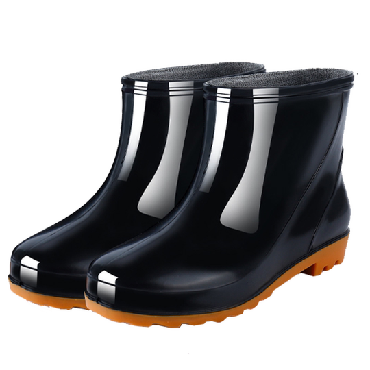 Мужские износостойкие резиновые сапоги на сухожильной подошве с высокой трубкой и утолщенной защитой труда.