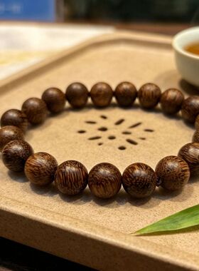 天然保真沉香手串，复古国风中性