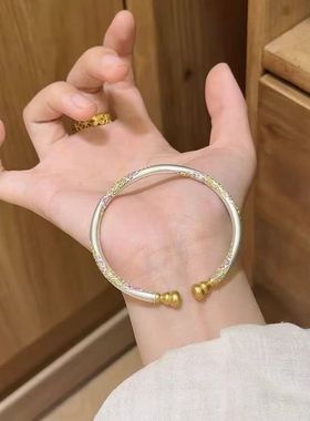 紫桔梗 繁花葫芦新中式手镯国风复古开口设计珐琅手环夏日手饰品