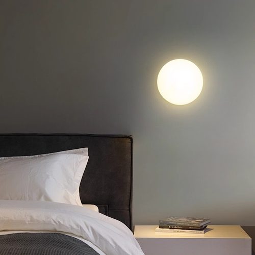 北欧半球极简壁灯奶油风客厅背景墙灯现代简约儿童房卧室床头灯具 - 图2