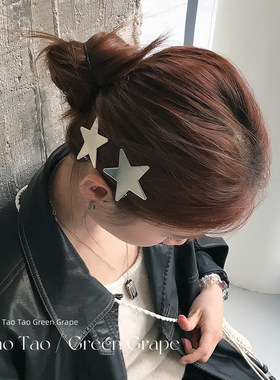 韩系银色星星发夹女2026新款边夹侧边高级感五角星刘海碎发夹头饰