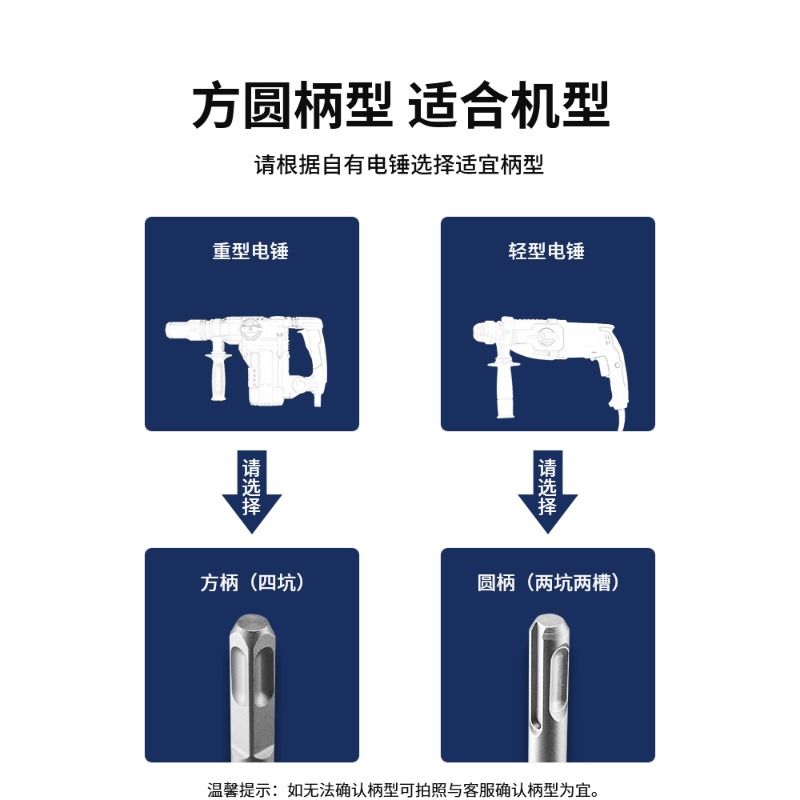 十字冲击钻头电锤钻头打混凝土穿墙过墙方柄转头圆柄合金四坑钨钢