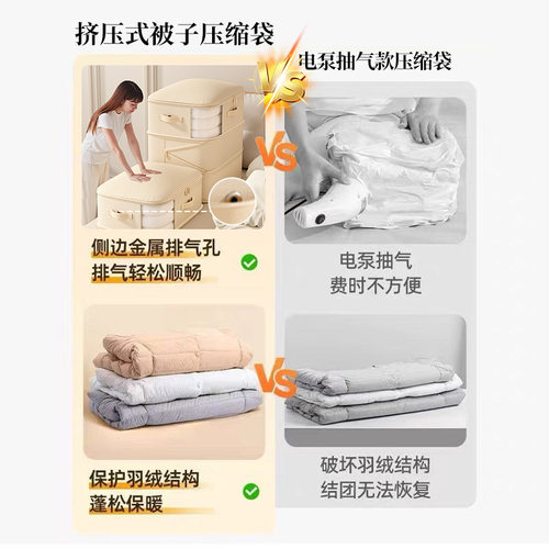 被子收纳袋羽绒服专用真空压缩衣服衣物搬家大容量装棉被整理神器 - 图3