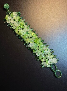 开花的橄榄 Vintage古着 Pastel Bead Bracelet彩色串珠编织手链