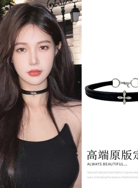 颈环choker皮质项圈项链锁骨链女2024新款高级感颈链颈带脖子配饰