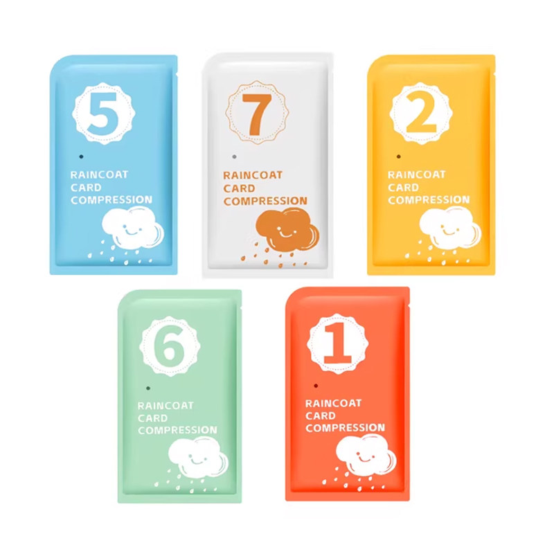5个马卡龙色系卡片一次性雨衣加厚加大,淘宝优惠券,粉丝福利购,淘宝优惠卷