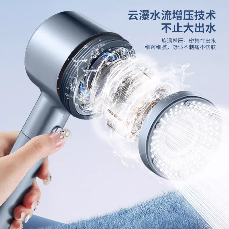 增压淋浴花洒喷头过滤水龙头家用洗澡超强浴霸花晒沐浴加压莲蓬头 - 图1