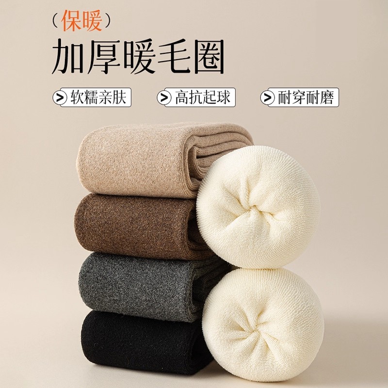 过膝袜子女秋冬款纯棉纱线长筒袜加长保暖高筒防滑护膝大腿袜春秋 - 图0