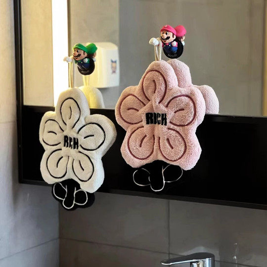 rich有钱花擦手巾挂式可爱超强吸水加厚毛巾手帕厨房卫生间速干