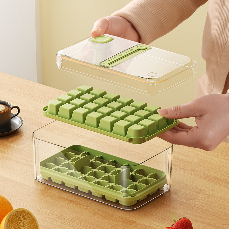 按压冰块模具冰格制冰盒食品级冻冰块模型自制神器储冰盒冰冻创意 - 图1