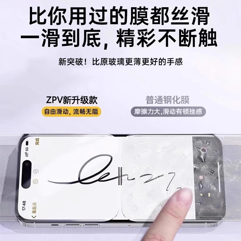 zpv适用苹果17钢化膜iPhone16promax手机膜15/14plus新款13贴膜12高清11防蓝光Air全屏por防指纹IP保护膜x - 图1