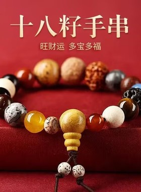 九华山文玩好物十八子菩提旅游纪念男女款手串盘灵隐多宝手串佛