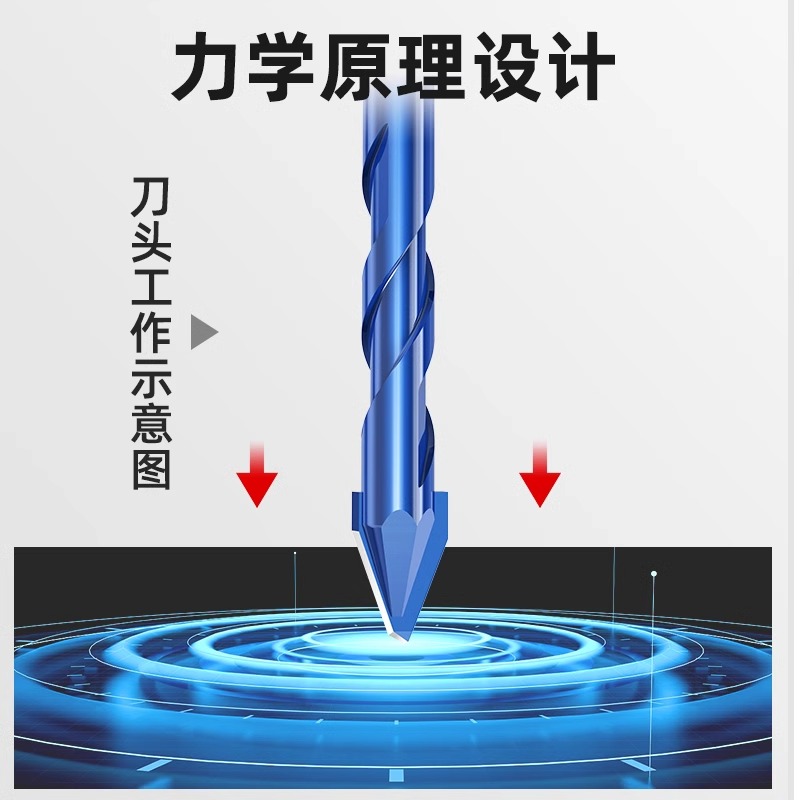 瓷砖钻头打孔混凝土超硬歪头偏心钻水泥墙磁砖三角钻加长六角柄 - 图1