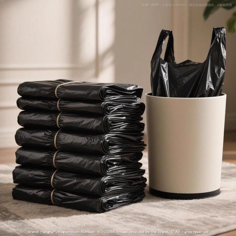 手提式黑色垃圾袋宿舍用学生家加厚厨房中大号背心塑料袋用实惠装,淘宝优惠券,粉丝福利购,淘宝优惠卷