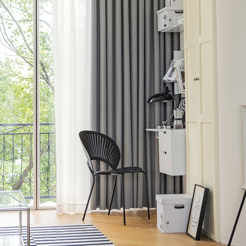 双面同色窗帘2025新款遮光卧室高级感客厅挂钩式遮阳帘布绍兴柯桥 - 图0