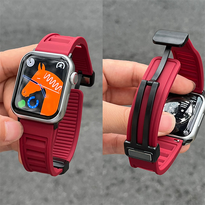 适用苹果S9手表iwatch8表带applewatch9硅胶磁吸表带S8硅胶S7夏季Ultra男SE新款运动创意7女S6表带高级亲肤-图2