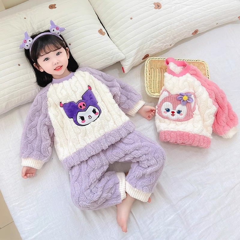 女童珊瑚绒睡衣秋冬保暖加厚小女孩冬季宝宝法兰绒套装儿童家居服,淘宝优惠券,粉丝福利购,淘宝优惠卷