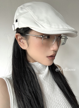 YoRoooi 日系复古百搭两戴贝雷帽英伦风画家帽鸭舌帽可调节前进帽